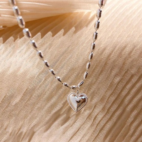 925 Sterling Silver Dainty Beaded Heart Bracelet - Picture 5 of 9